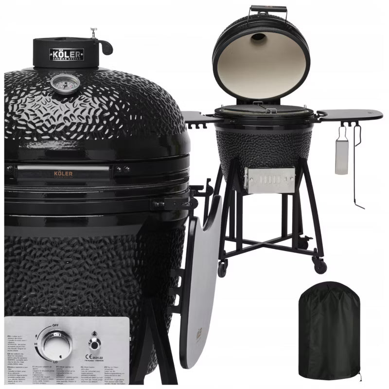 Kamado Grill Hybrid Kul & Gas 56 cm Sort