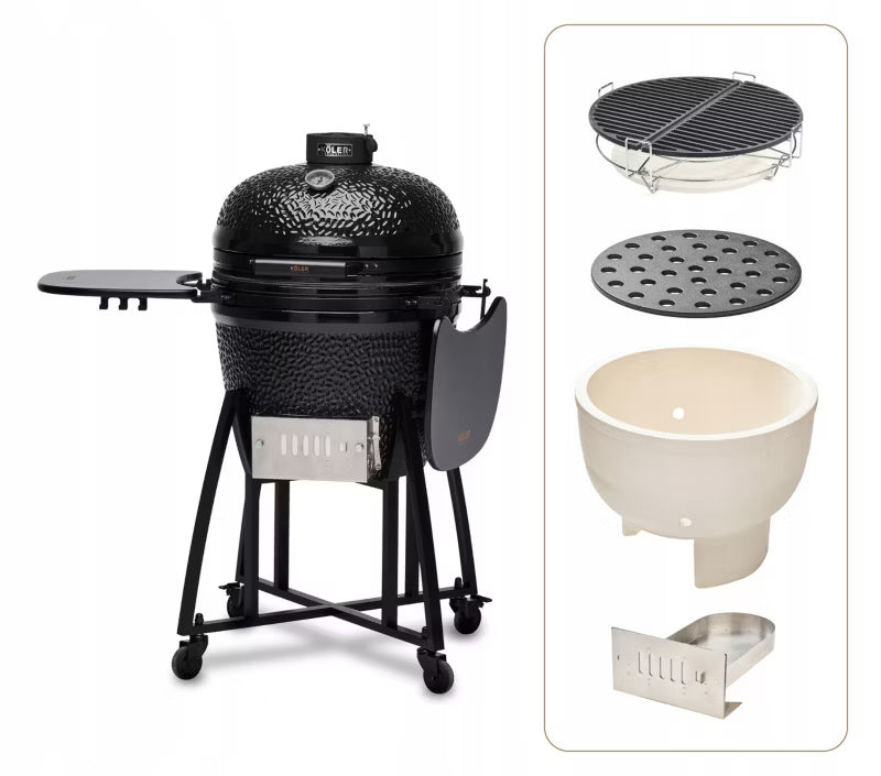 Kamado Grill Hybrid Kul & Gas 56 cm Sort