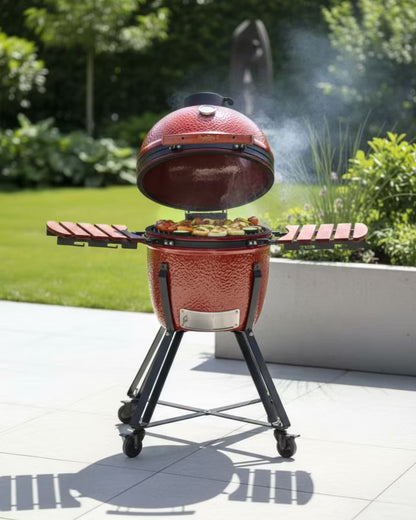 Kamado Kulgrill 111x53 cm Rød Keramisk