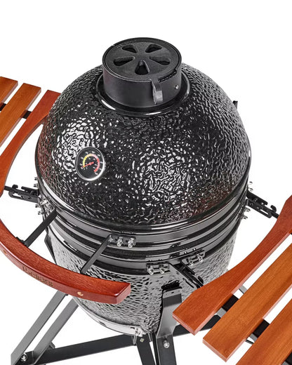 Kamado Kulgrill 111x53x112 cm Keramisk Sort