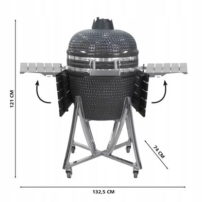 Kamado XL Kulgrill Keramisk Ø48 cm Sort