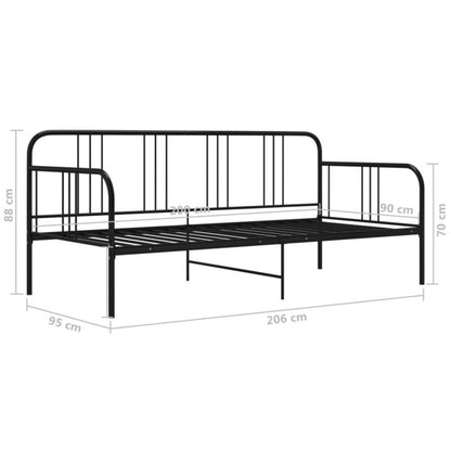 Sovesofa VidaXL Sort Metalstel 206x95x88 cm