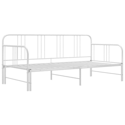 Kanapa med udtræksseng 206x98x88 cm Hvid Metal