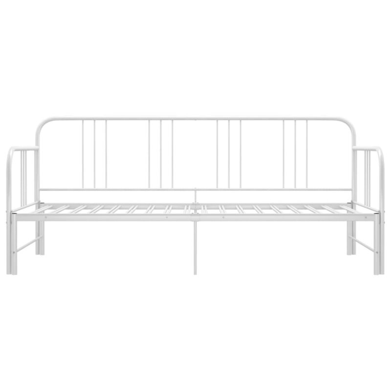 Kanapa med udtræksseng 206x98x88 cm Hvid Metal