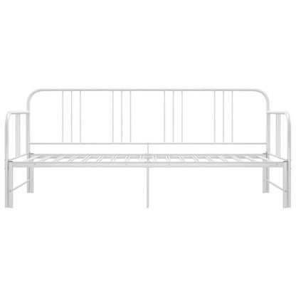 Kanapa med udtræksseng 206x98x88 cm Hvid Metal