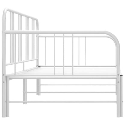 Kanapa med udtræksseng 206x98x88 cm Hvid Metal