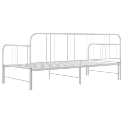 Kanapa med udtræksseng 206x98x88 cm Hvid Metal