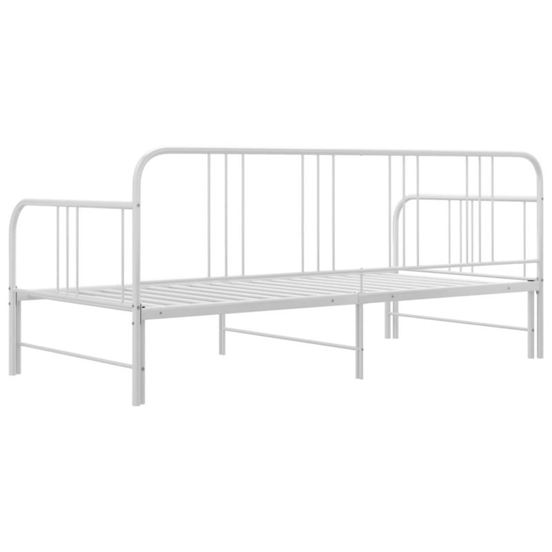 Kanapa med udtræksseng 206x98x88 cm Hvid Metal