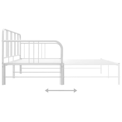 Kanapa med udtræksseng 206x98x88 cm Hvid Metal