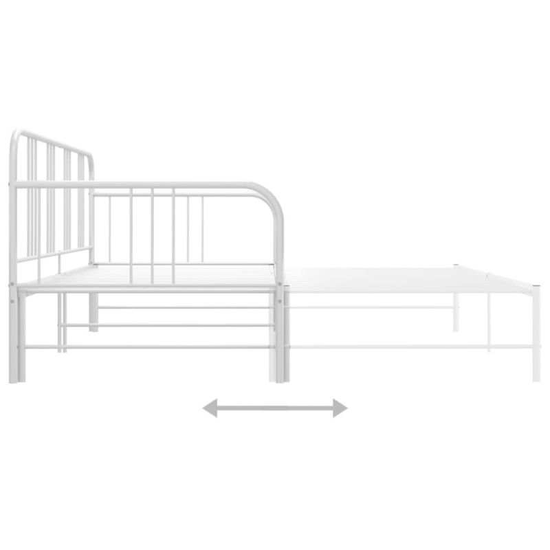 Kanapa med udtræksseng 206x98x88 cm Hvid Metal