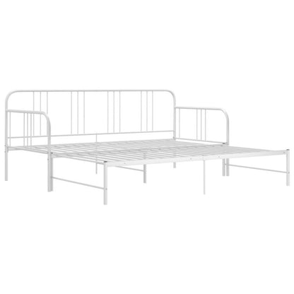 Kanapa med udtræksseng 206x98x88 cm Hvid Metal