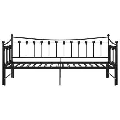 Kanapa Med Udtræksseng Sort Metal 206x184 cm