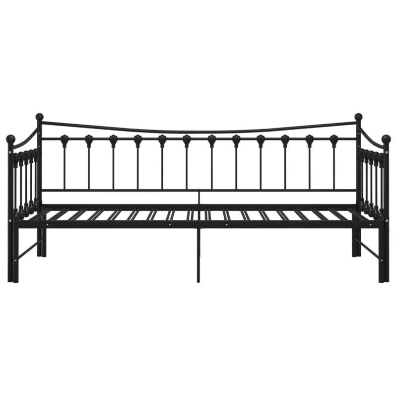 Kanapa Med Udtræksseng Sort Metal 206x184 cm
