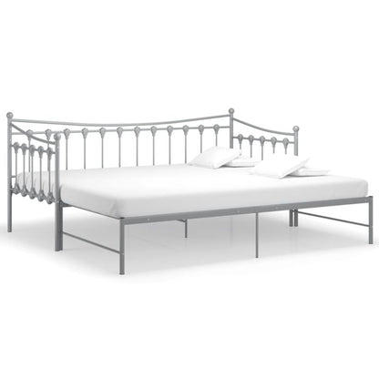 Kanapa med udtræksseng 206x95 cm Grå Metal