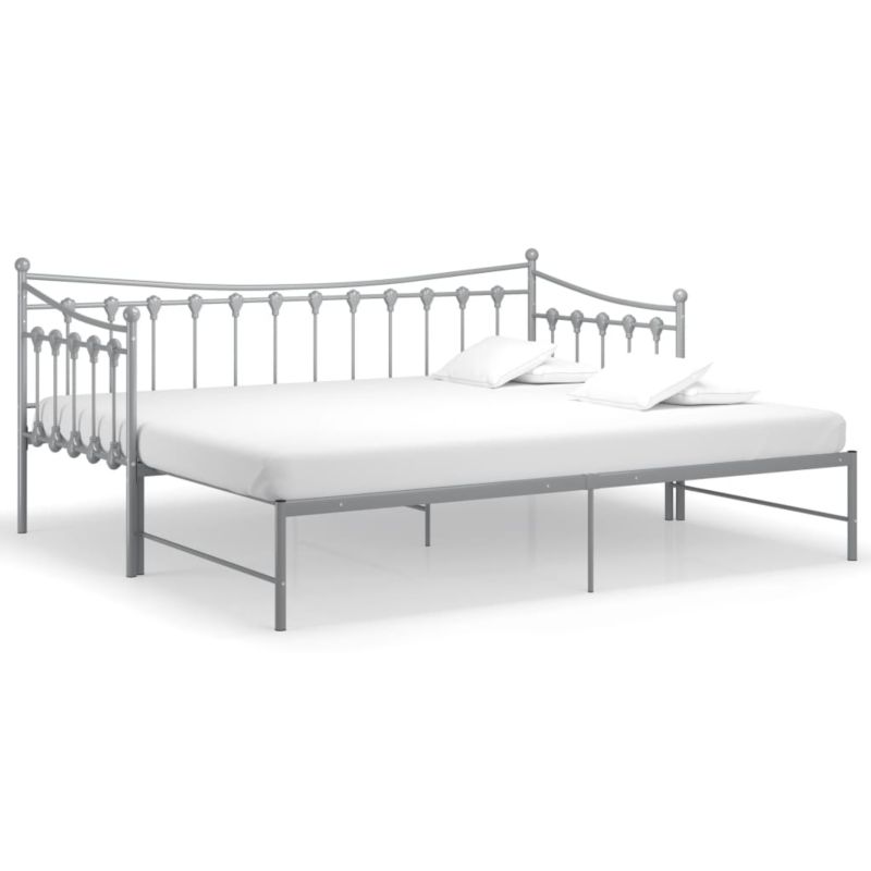 Kanapa med udtræksseng 206x95 cm Grå Metal