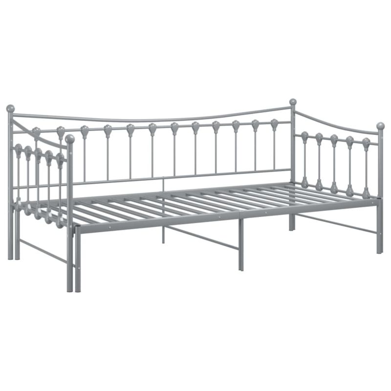 Kanapa med udtræksseng 206x95 cm Grå Metal