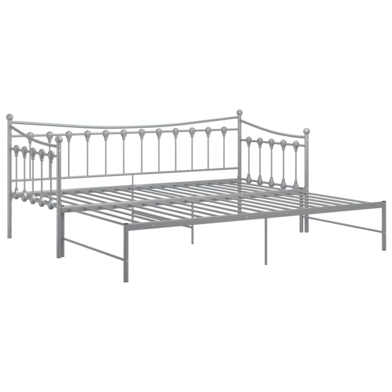 Kanapa med udtræksseng 206x95 cm Grå Metal