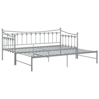 Kanapa med udtræksseng 206x95 cm Grå Metal