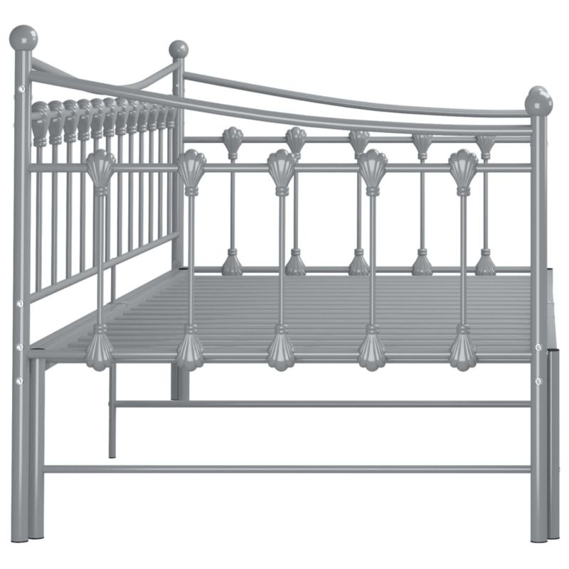 Kanapa med udtræksseng 206x95 cm Grå Metal