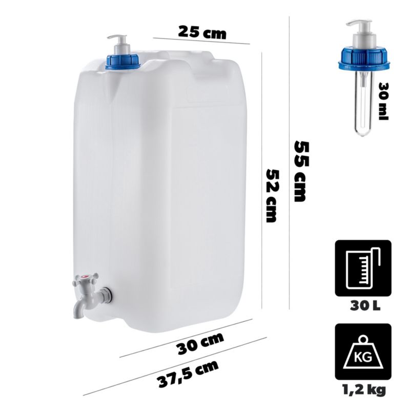 Kadax 30L vandkanister med håndvask, beholder, dispenser og hane