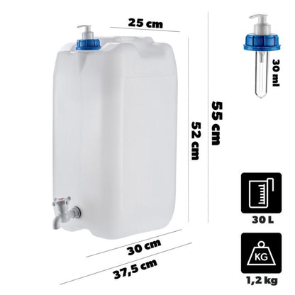 Kadax 30L vandkanister med håndvask, beholder, dispenser og hane
