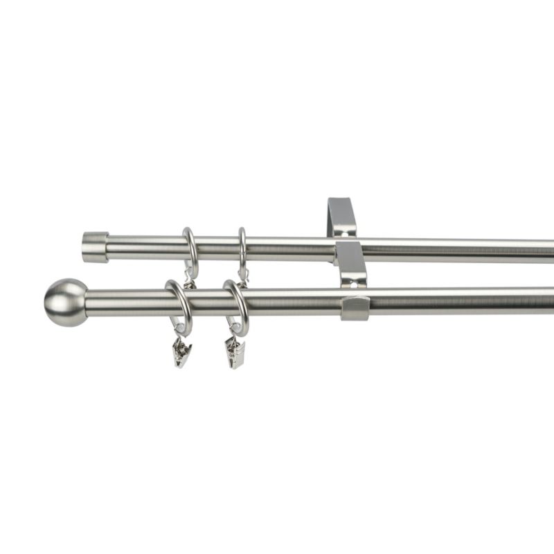 Dobbelt kuglestang 16 mm 200 cm i sølv