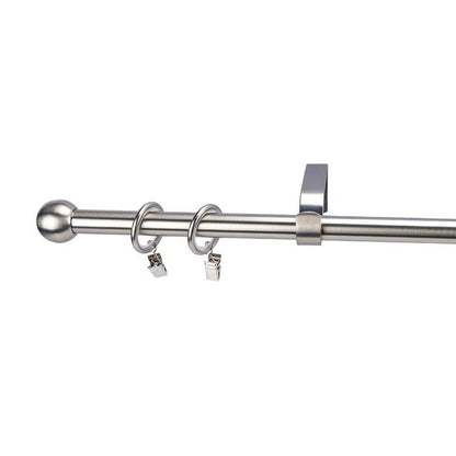 Enkelt gardinstang med kugle 16 mm 160 cm sølv