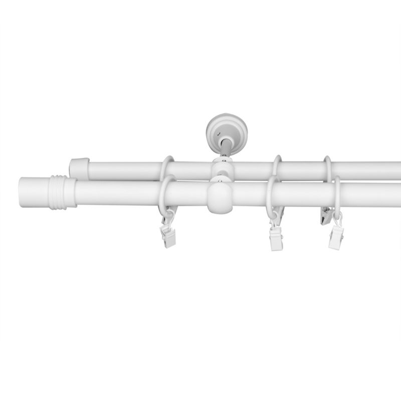 GoodHome Anafi dobbel gardinstang 19/16 mm 160 cm cylinder mat hvid