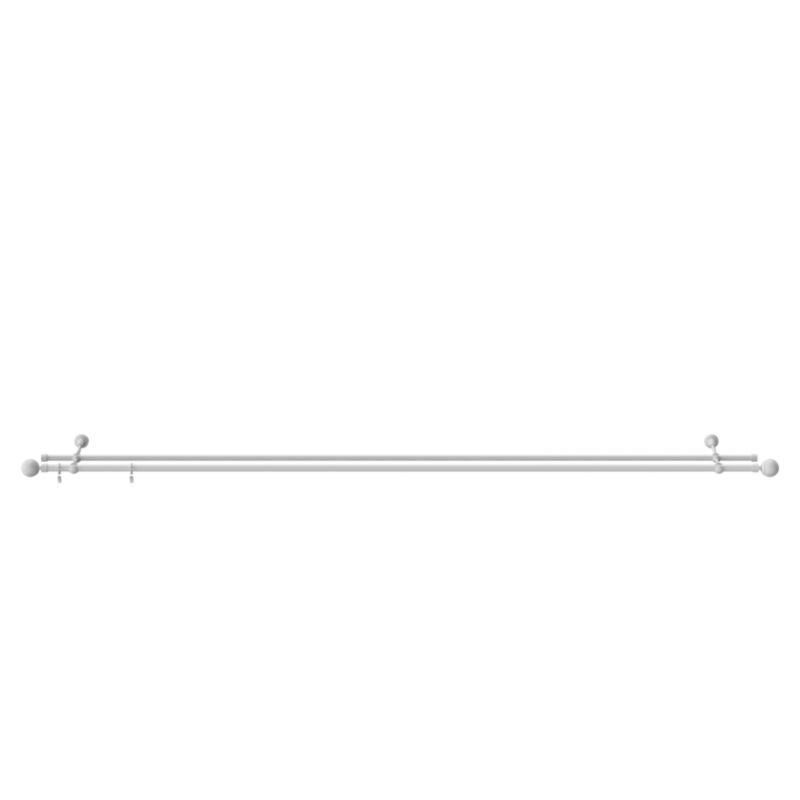 GoodHome Anafi dobbel gardinstang 19 mm 200 cm kugle hvid