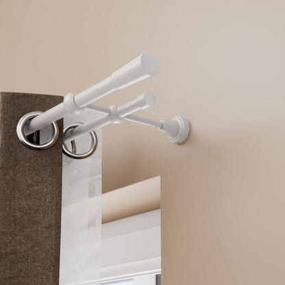 Dobbel Gardinstang GoodHome Anafi 19 mm 200 cm kegle hvid