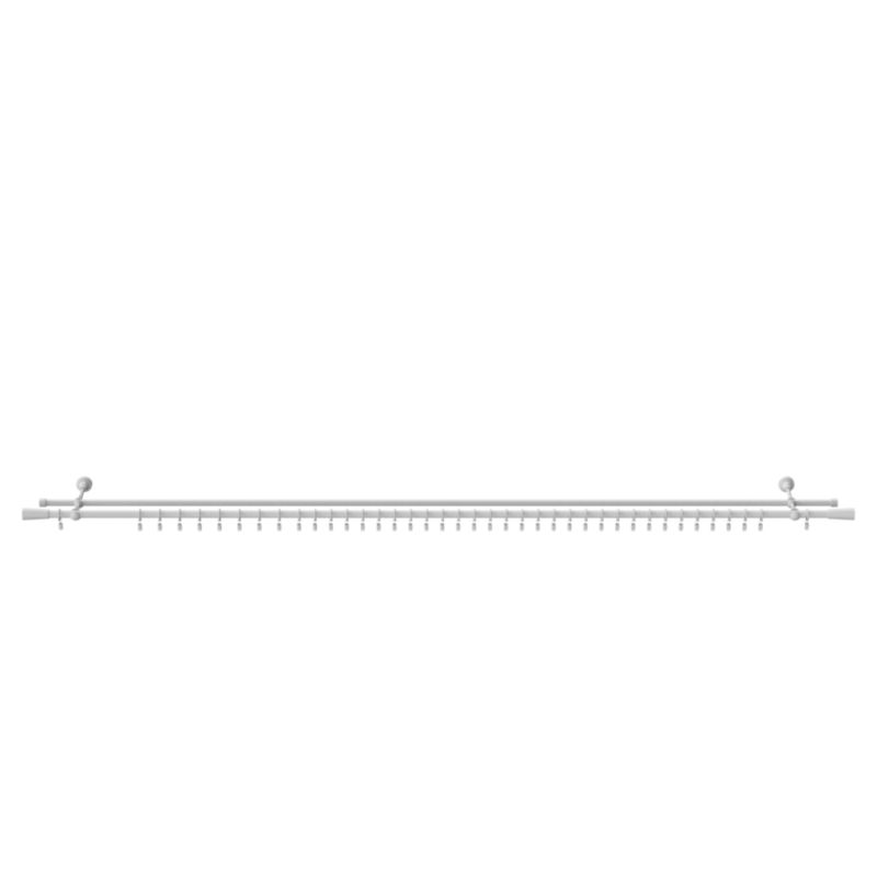 Dobbel Gardinstang GoodHome Anafi 19 mm 200 cm kegle hvid