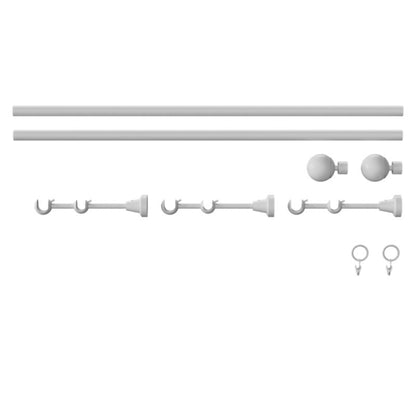 Dobbel gardinstang GoodHome Anafi 19 mm 240 cm hvid kugle