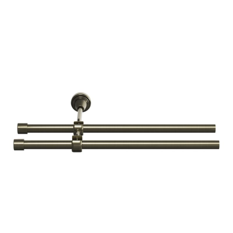 Dobbelt gardinstang Goodhome Antiki II 16 mm 200 cm med kugle i guld
