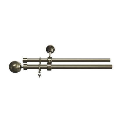 GoodHome Antiki II dobbelte gardinstang 19 mm 160 cm kugle guld