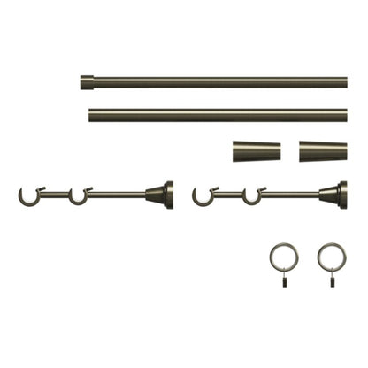 Dobbel gardinstang GoodHome Antiki II 19 mm 200 cm kegle guld