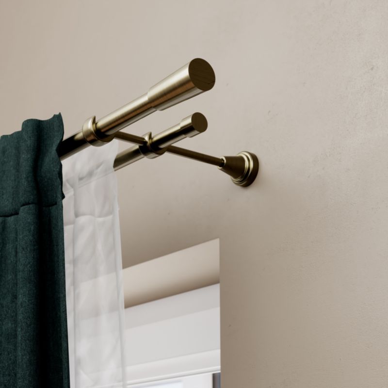 Dobbel gardinstang GoodHome Antiki II 19 mm 200 cm kegle guld