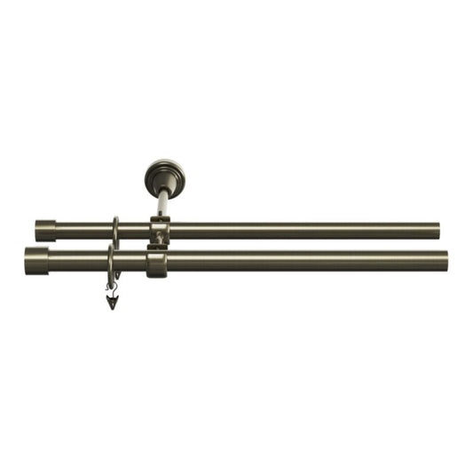 GoodHome Antiki II dobbel gardinstang 19 mm 200 cm med guld afslutning