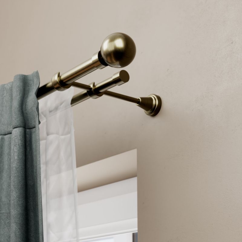 Dobbelt gardinstang GoodHome Antiki II 19 mm 240 cm kugle guld