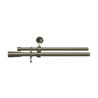 Dobbel gardinstang GoodHome Antiki II 19 mm 240 cm kegleformet guldfinish