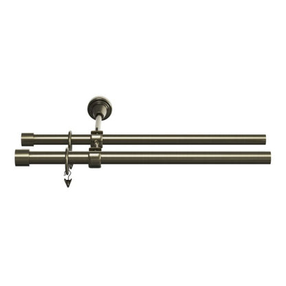 Dobbel gardinstang GoodHome Antiki II 19 mm 240 cm med guld afslutning