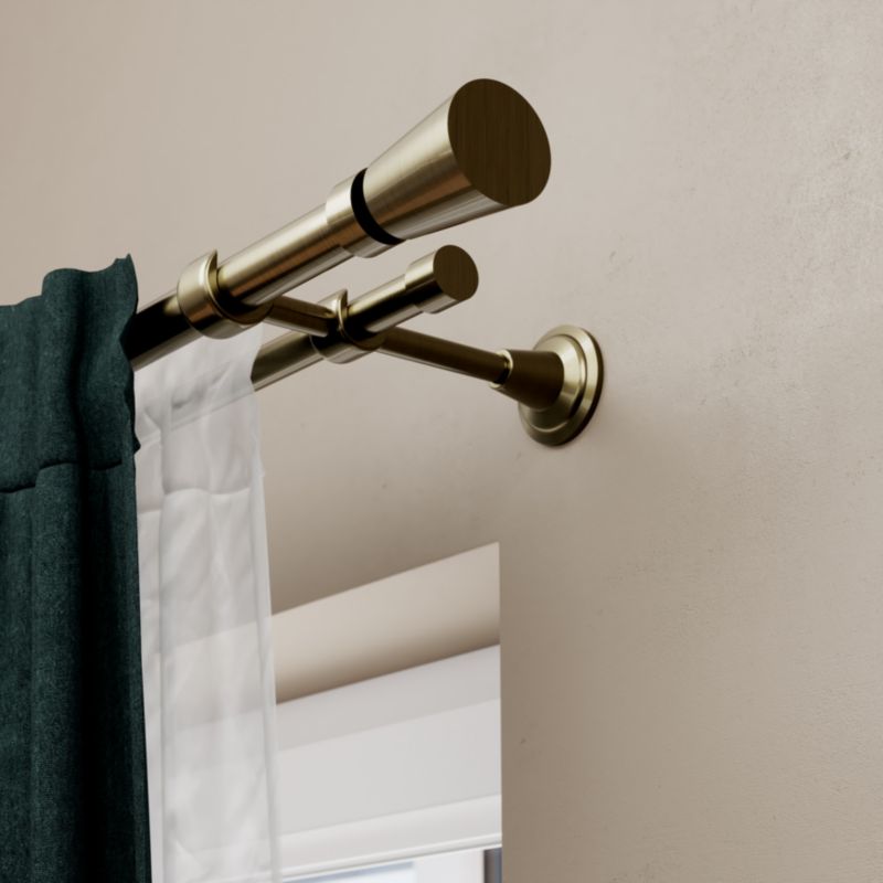 GoodHome Antiki II dobbel gardinstang 25 mm 200 cm kegle guldfarvet