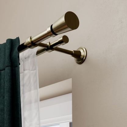 GoodHome Antiki II dobbel gardinstang 25 mm 200 cm kegle guldfarvet