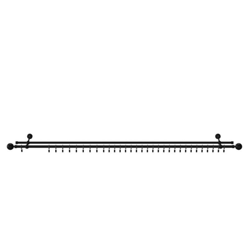 Dobbel gardinstang GoodHome Araxosi 19 mm 160 cm kugle mat-sort