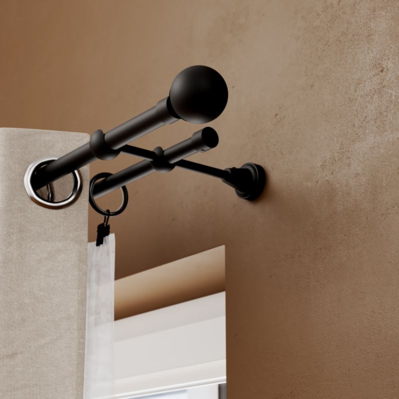 Dobbel gardinstang GoodHome Araxosi 19 mm 160 cm kugle mat-sort