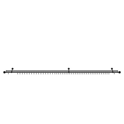 Dobbel Gardinstang GoodHome Araxosi 19 mm 240 cm med kugle, sort