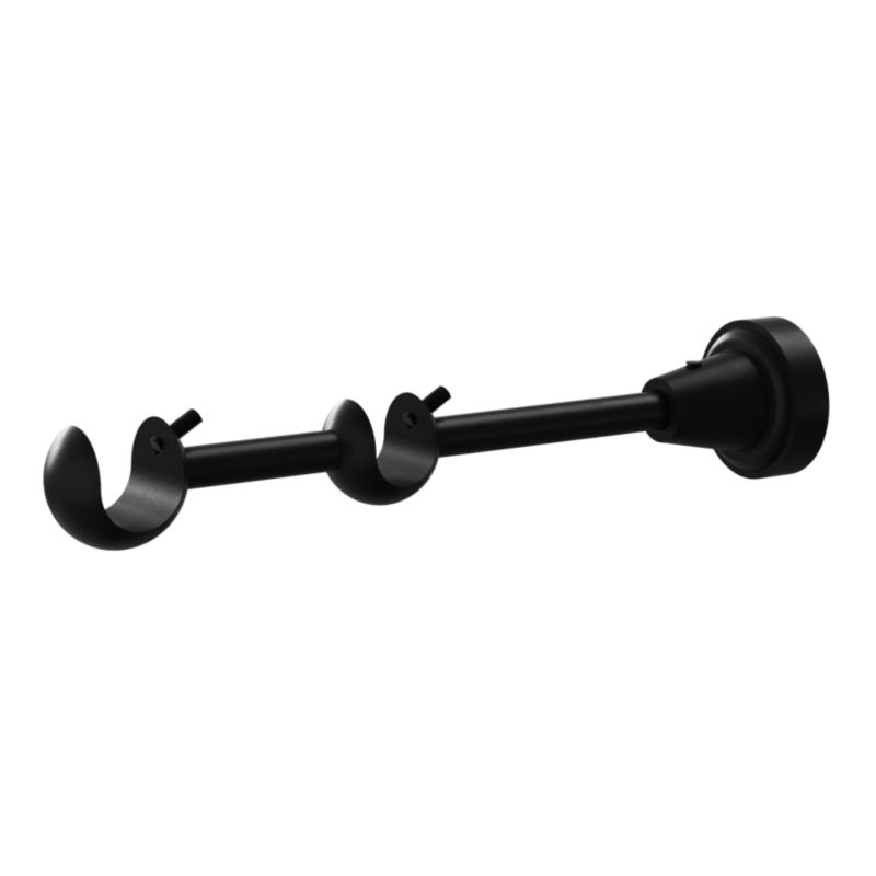 Dobbel Gardinstang GoodHome Araxosi 19 mm 240 cm med kugle, sort
