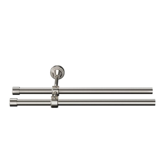 Dobbelt gardinstang GoodHome Athens II 16 mm 160 cm sølvkugle
