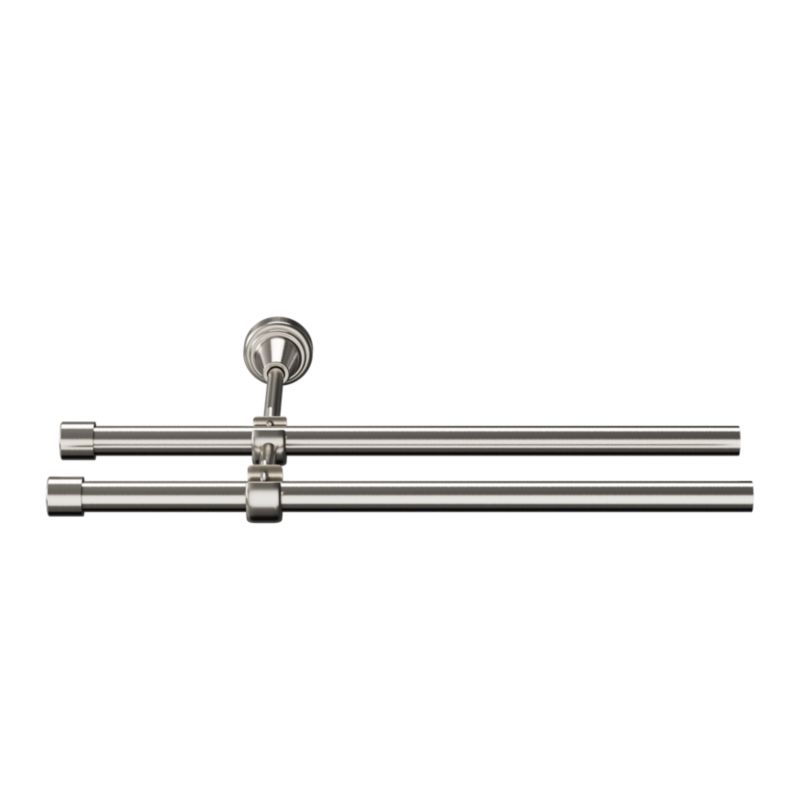 Dobbel gardinstang GoodHome Athens II 16 mm 240 cm kugle sølv