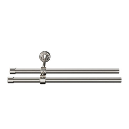 Dobbel gardinstang GoodHome Athens II 16 mm 240 cm kugle sølv