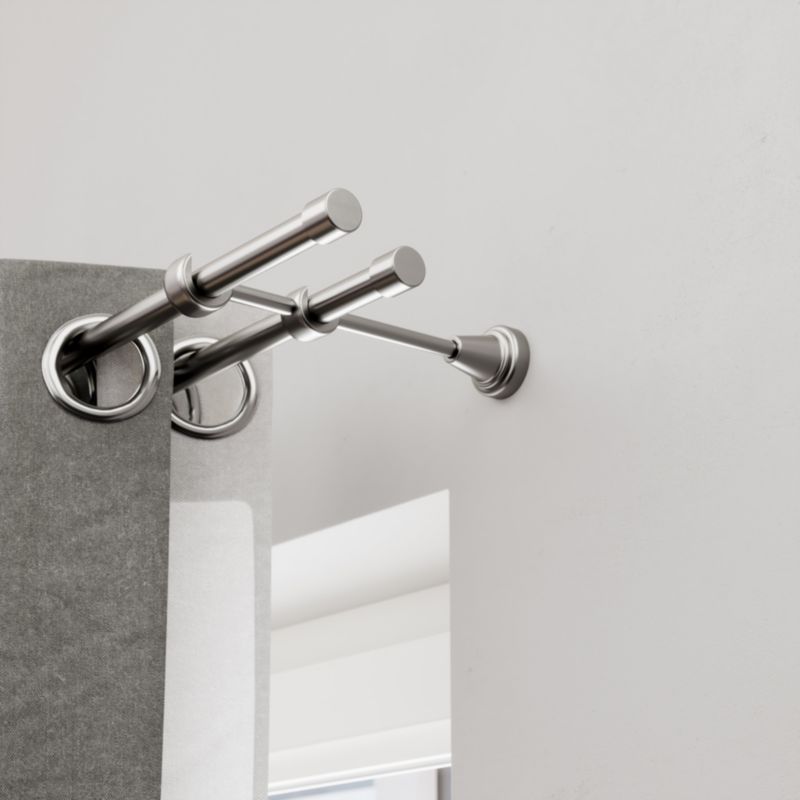 Dobbel gardinstang GoodHome Athens II 16 mm 240 cm kugle sølv